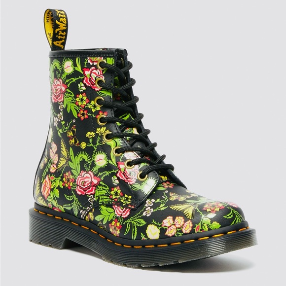 Dr. Martens Shoes - Doc Martens Black Floral Boots